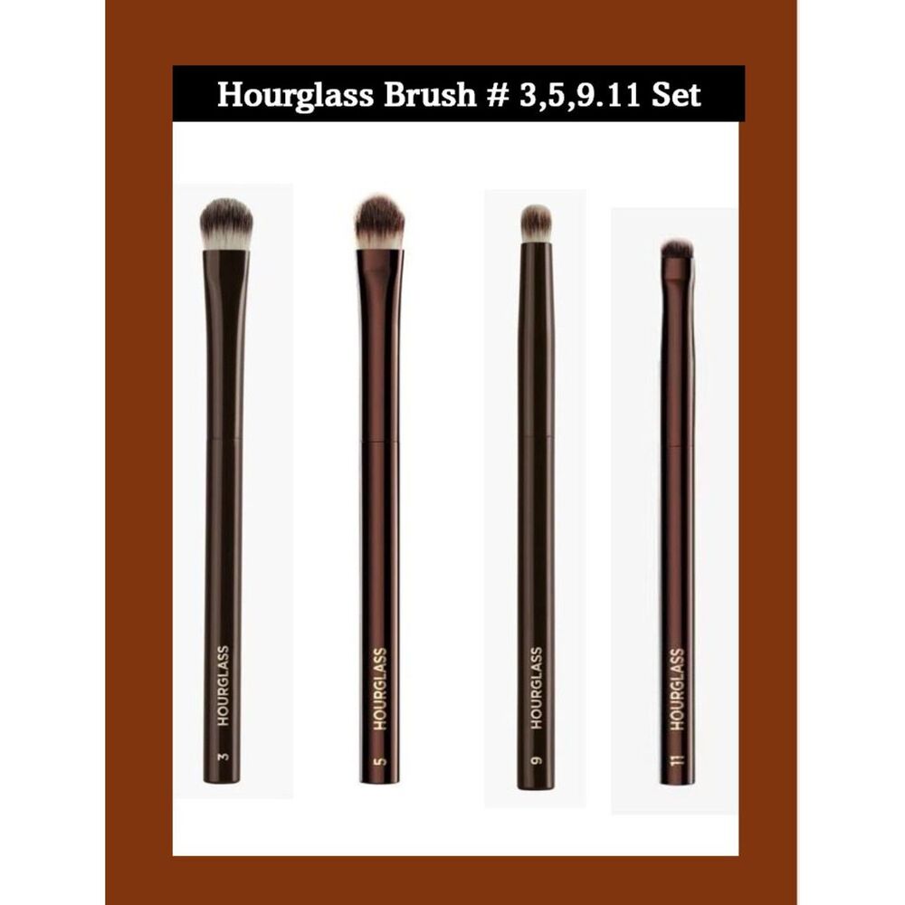 HOURGLASS EYE BRUSH FULL SIZE # 3,5,9,11 SET NIB